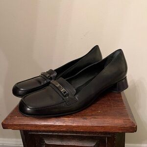 Vintage Black Leather Bruno Magli Flat Loafers